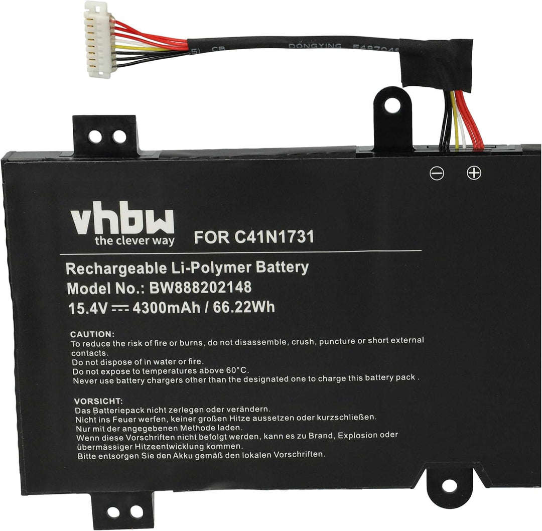 vhbw Akku kompatibel mit Asus Rog Strix Scar II GL704GW-DS76, Strix Scar II GL704GW-EV001T Notebook