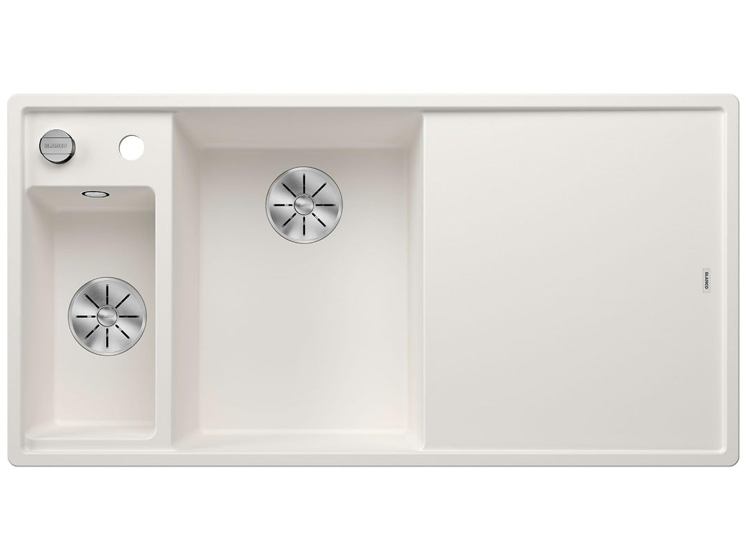 BLANCO AXIA III 6 S | SILGRANIT weiss | Einbauart: Einbau von Oben | Hauptbecken links | mit Glassch