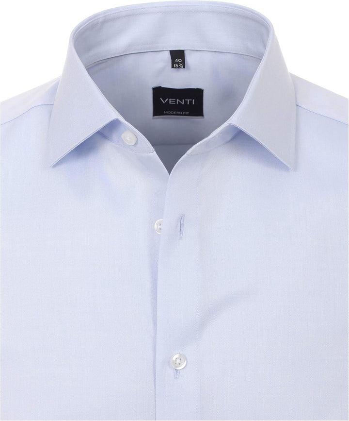 Venti Herren Twill Hemd unifarben extra Langer Arm 72cm Modern Fit 39 Extra Tall Hellblau, 39 Extra