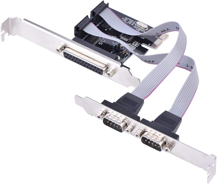 2 Port Serielle RS232 PCI Express Schnittstellenkarte,PCI-E zu Dual RS-232 Serial Port+1 DB25 Parall
