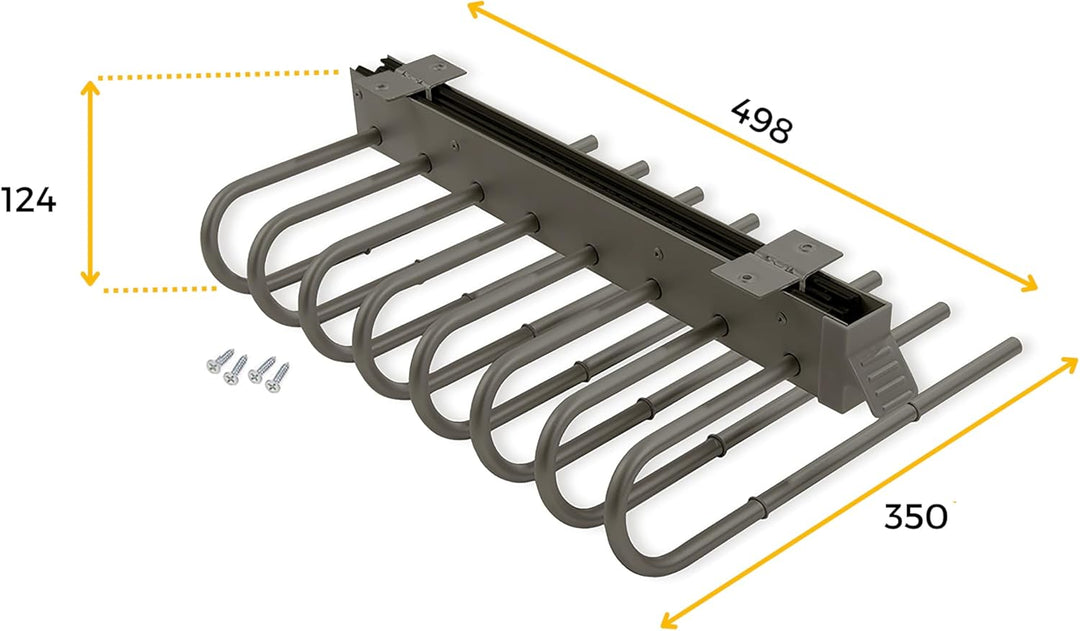 Emuca - Ausziehbarer Hosenbügel, Links, Stahl und Kunststoff, Titanium Linken seite Titanium, Linken