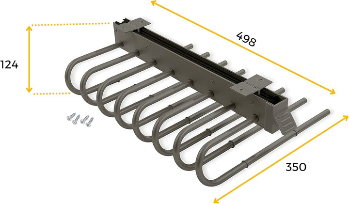 Emuca - Ausziehbarer Hosenbügel, Links, Stahl und Kunststoff, Titanium Linken seite Titanium, Linken