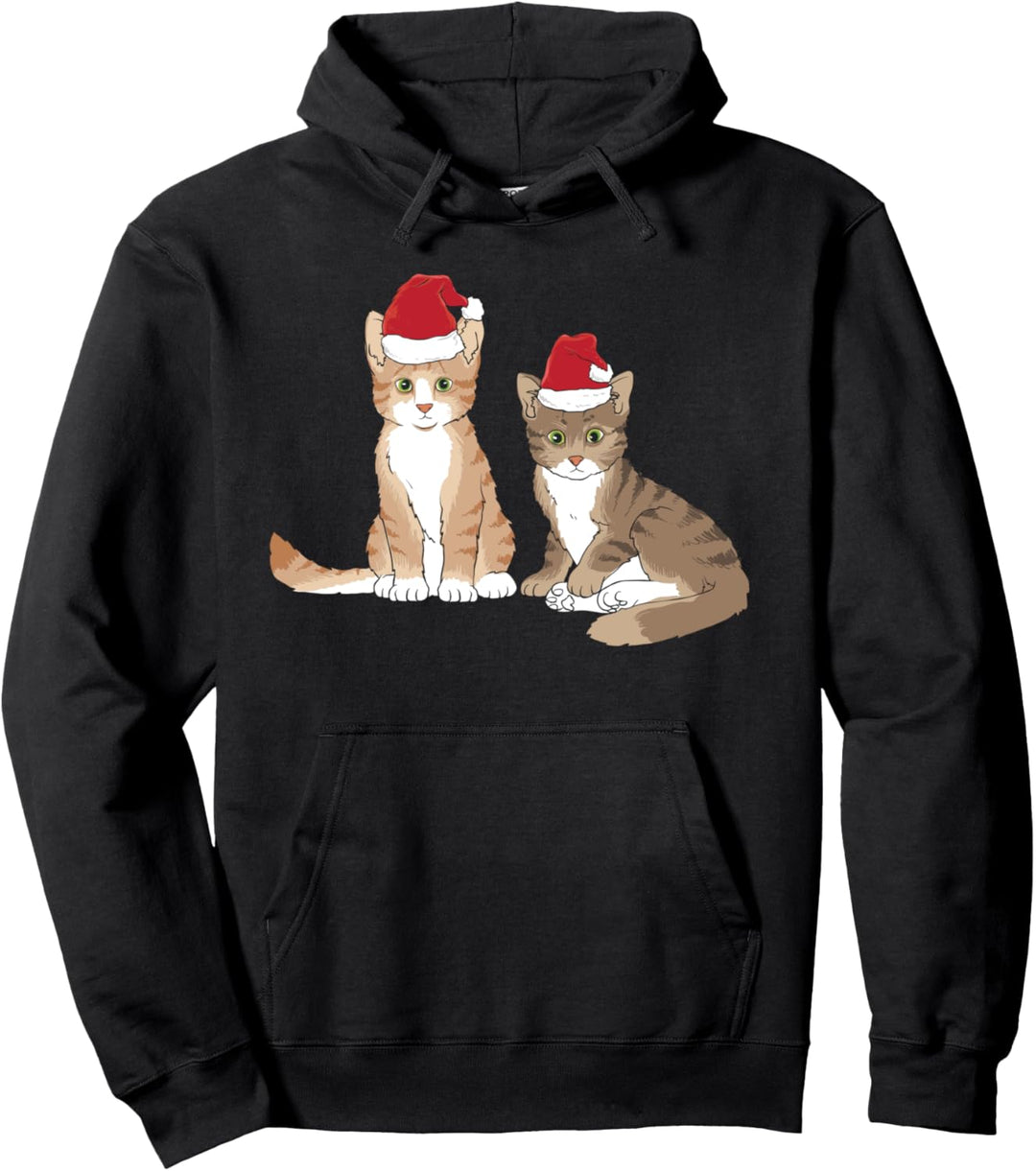 Weihnachtskatze niedliche getigerte Kätzchen Merry Catmas Pullover Hoodie