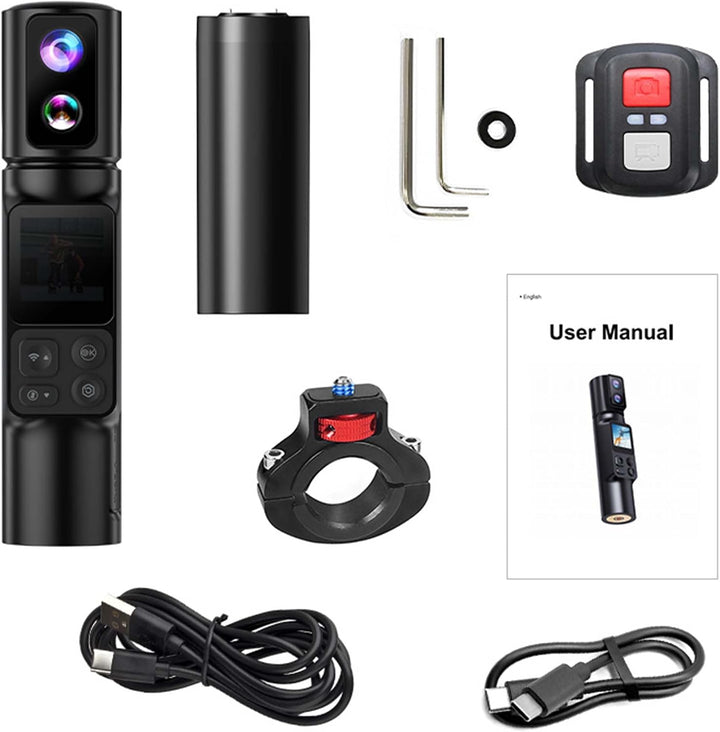 Lipa AT-M103 6K Action-Kamera IPS Wifi – 360 Grad Kamera - Vlog-Kamera - Dual Akku und 8-10 Stunden
