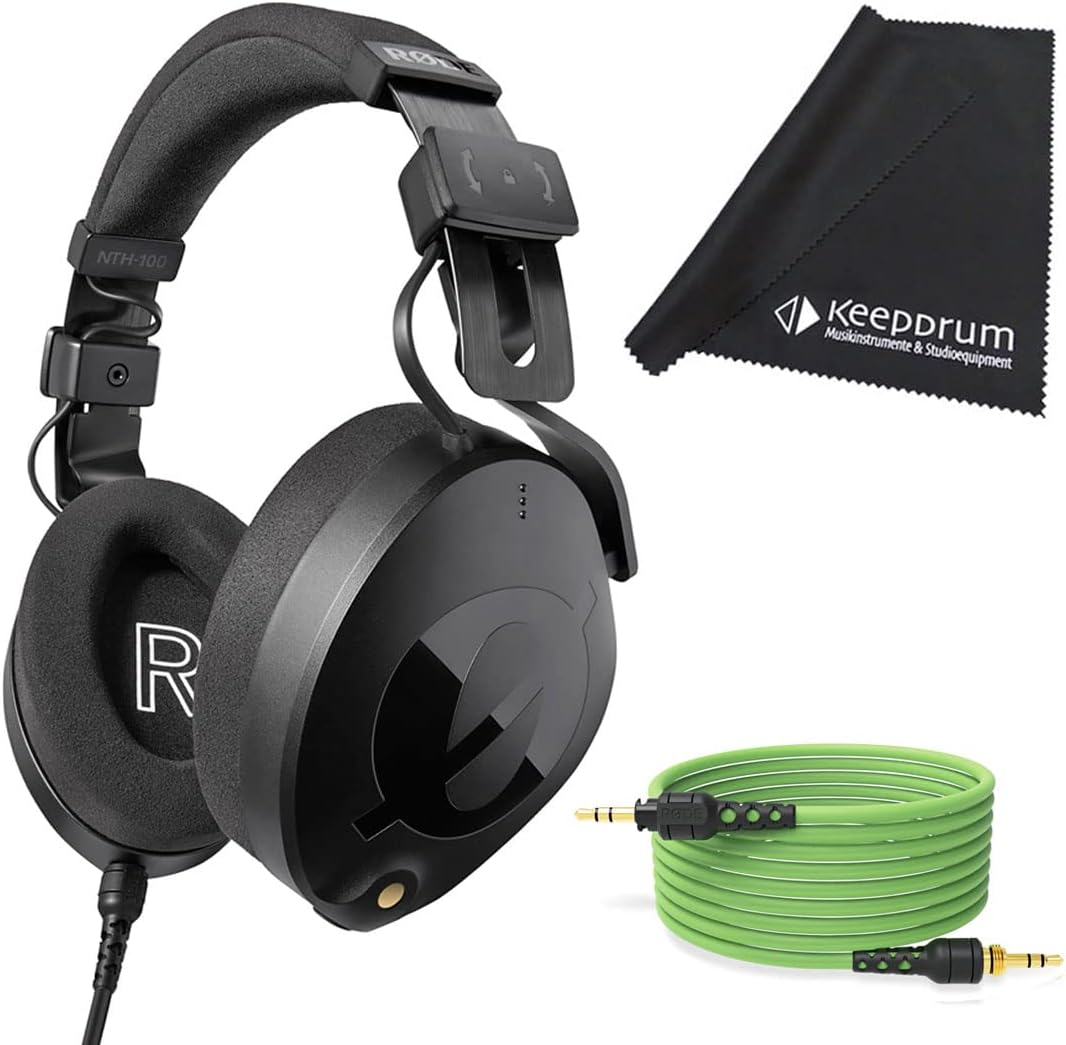 Rode NTH-100 Studio-Kopfhörer + 2,4m Kabel Grün + keepdrum Tuch