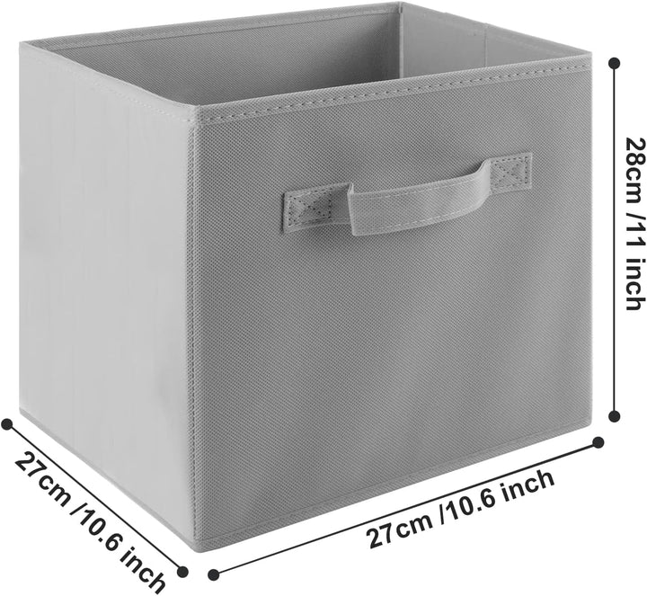 LONENESSL Faltbare Aufbewahrungsboxen mit Griff, 4 Stück Stoff Faltbare Aufbewahrungswürfel 27 x 27