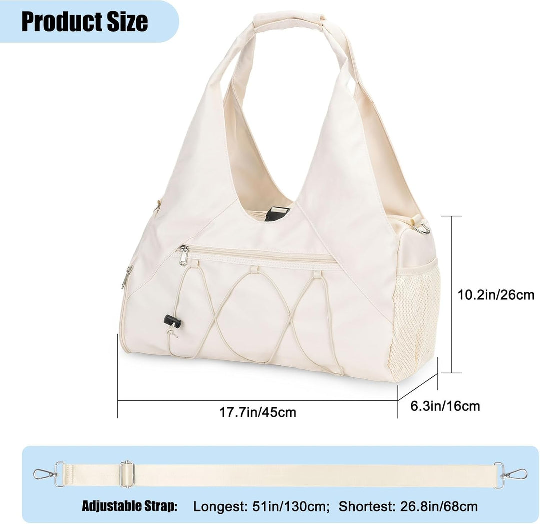 Sporttasche für Damen Yogatasche mit Schuhfach & Nassfach Reisetasche Tragetasche für Yogamatten Fre