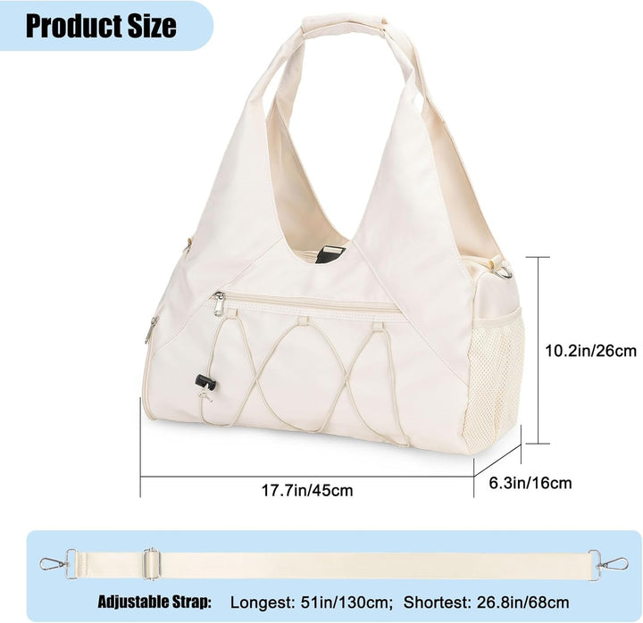 Sporttasche für Damen Yogatasche mit Schuhfach & Nassfach Reisetasche Tragetasche für Yogamatten Fre
