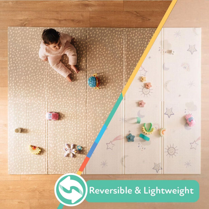 Nuby – Gepolsterte, Faltbare und wendbare Spielmatte für Babys – Leichte und weiche Bodenmatte zum S