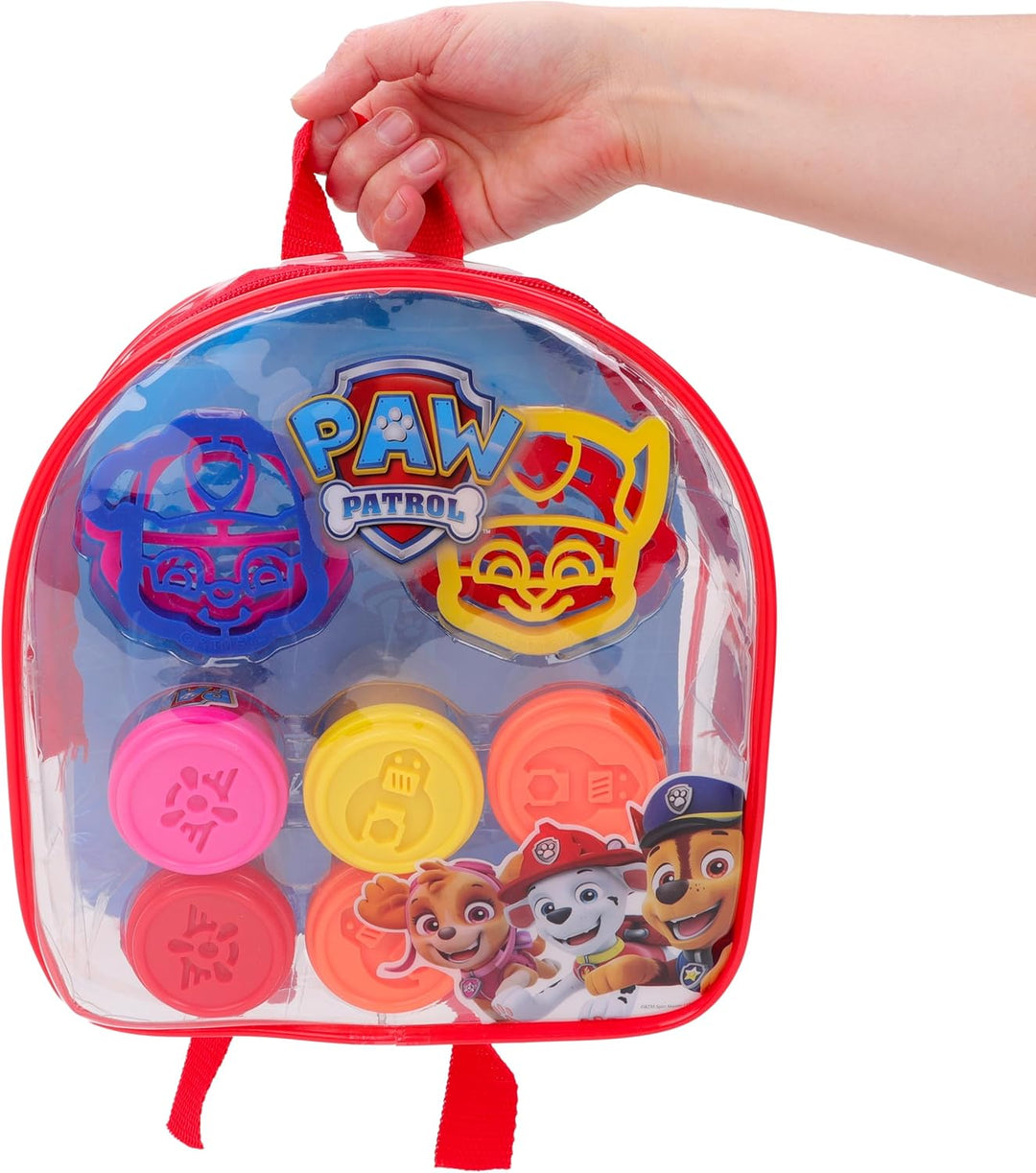 Toyland® Paw Patrol Knetrucksack-Set für Kinder – 5 Teigwannen und 4 Ausstecher inklusive – Paw Patr