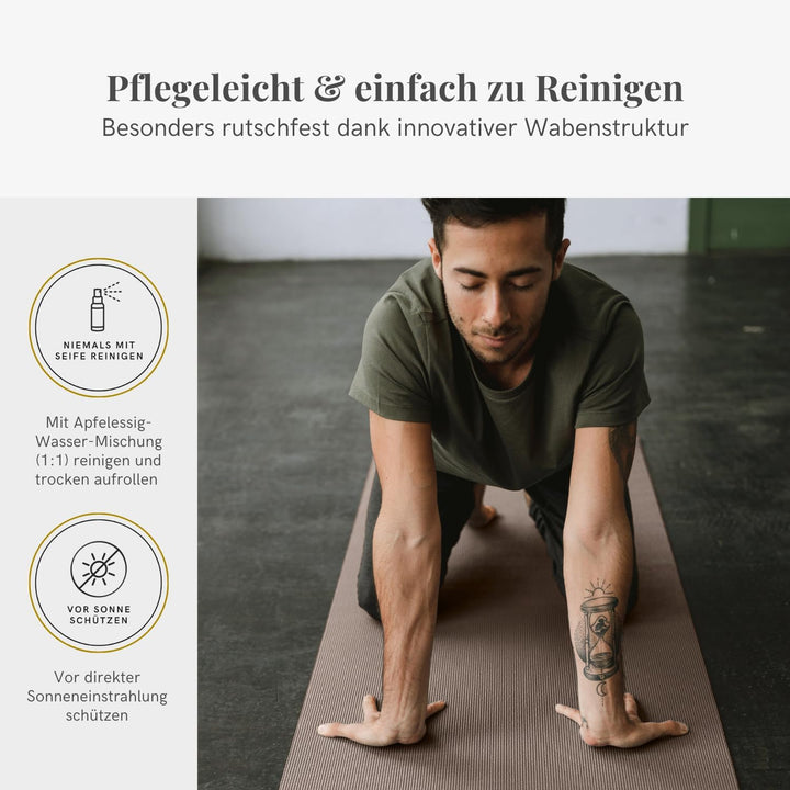 LOTUSCRAFTS® Yoga Matte MUDRA STUDIO [5mm Dicke] 183x61cm- 1,2kg leicht - Yogamatte rutschfest schad