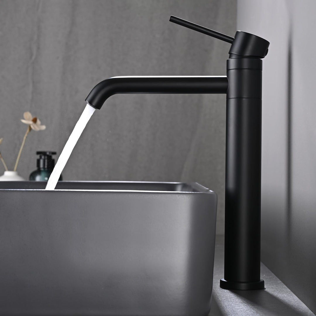DETBOM Wasserhahn Bad-Mischbatterie 360°Schwenkbar, Waschtischarmatur mit Geräuscharmem Keramischem