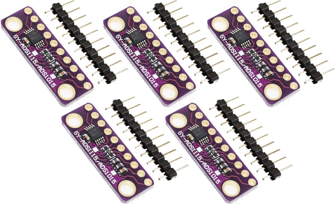 TECNOIOT 5pcs I2C ADS1015 12-bit Precision ADC 4 Channel Converter Module Development Board Module w