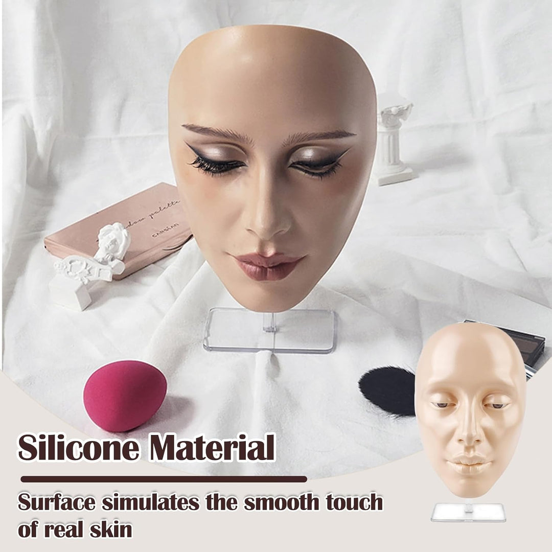 Schminkpuppe, Schminkkopf Für Mädchen, Silikon Make-Up-Übungs Gesicht, Wiederverwendbares Make Up Üb