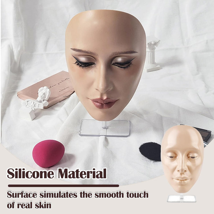 Schminkpuppe, Schminkkopf Für Mädchen, Silikon Make-Up-Übungs Gesicht, Wiederverwendbares Make Up Üb