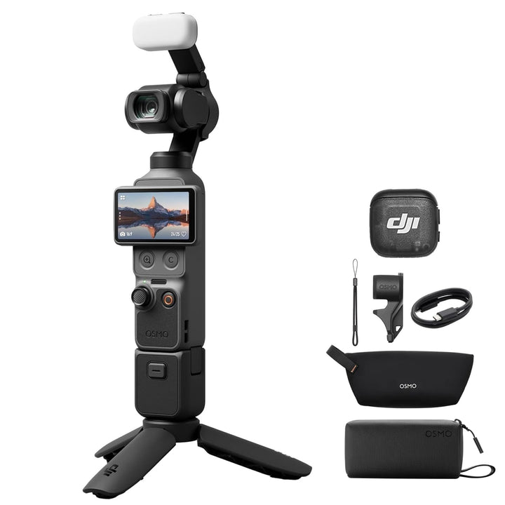 DJI Osmo Pocket 4 Kreativ Combo, Pocket Gimbal Vlog Kamera, 1″ CMOS, 4K/240fps, 3-Achsen-Stabilisier