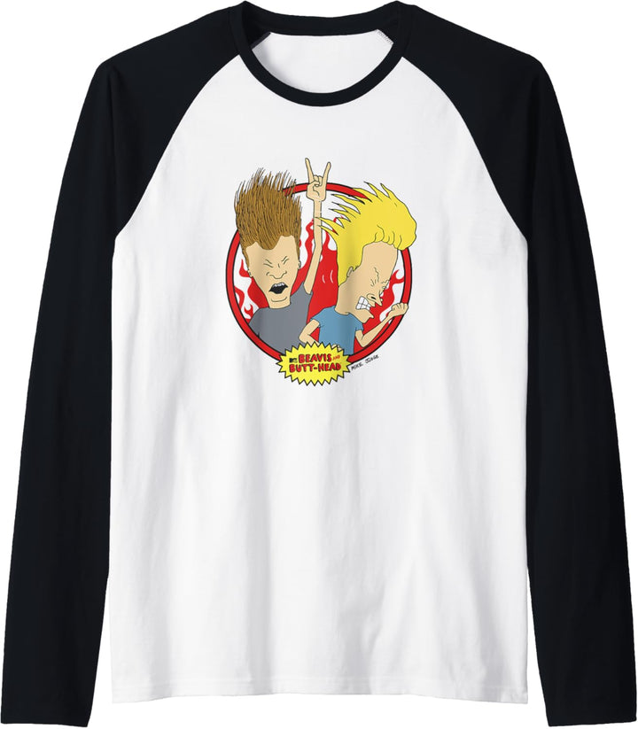 Beavis and Butt-Head Flames Raglan