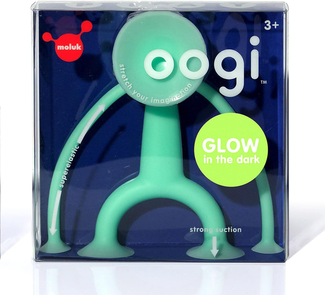 MOLUK 43110, OOGI Glow in the Dark, elastische Stretch-Figur mit Saugnäpfen, Lernspielzeug aus Silik