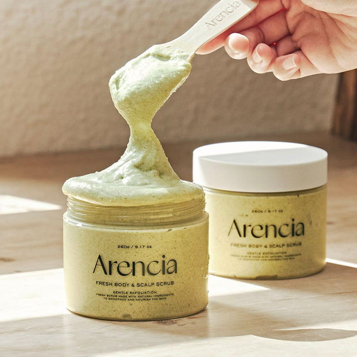 ARENCIA - Körperpeeling & Kopfhaut mit Fresh-Cloud-Salz von Arencia (grün): Peeling, Unvollkommenhei