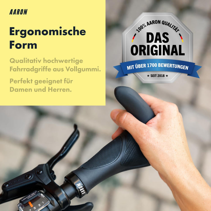 AARON Horn Lenker Griffe mit Gel Dämpfung, ergonomische Lenkerhörner aus rutschfestem Gummi, Fahrrad