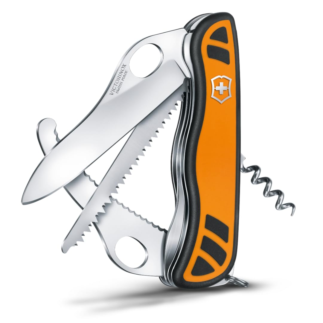 Victorinox Taschenmesser Hunter XT Grip (6 Funktionen, Feststellbare Waidklinge, Kordel) orange/schw