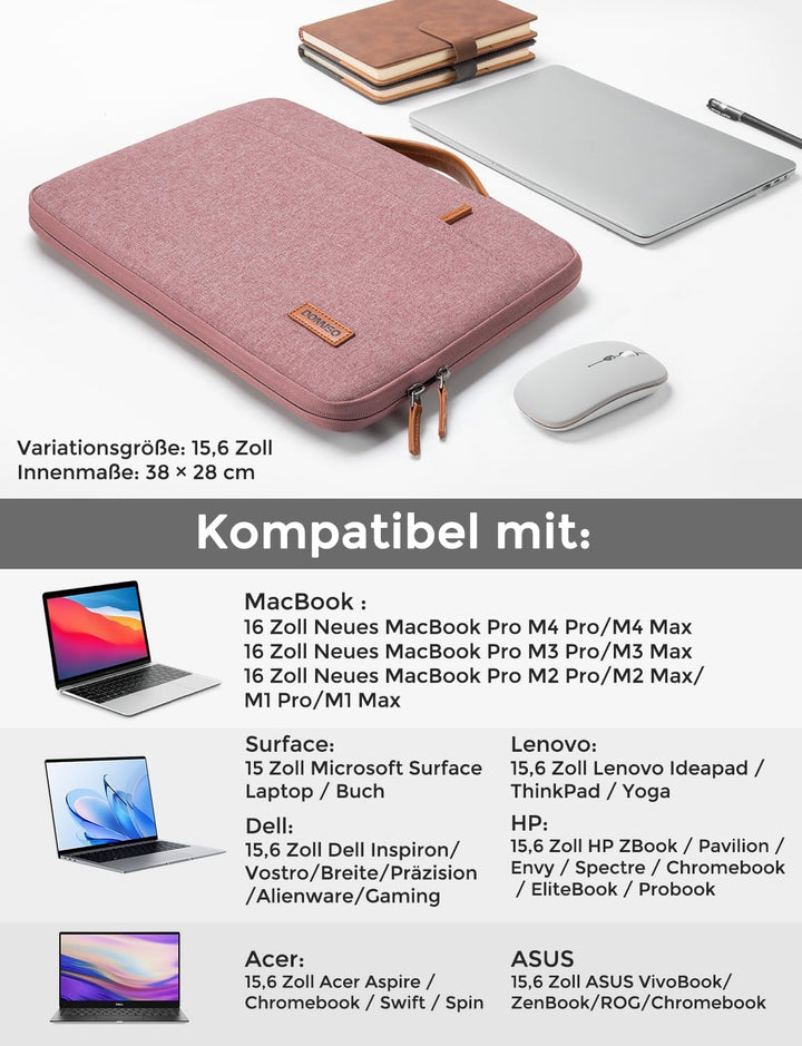 DOMISO 15.6 Zoll Wasserdicht Laptop Tasche Sleeve Case Notebook Hülle Schutzhülle für 15.6" Yoga 720