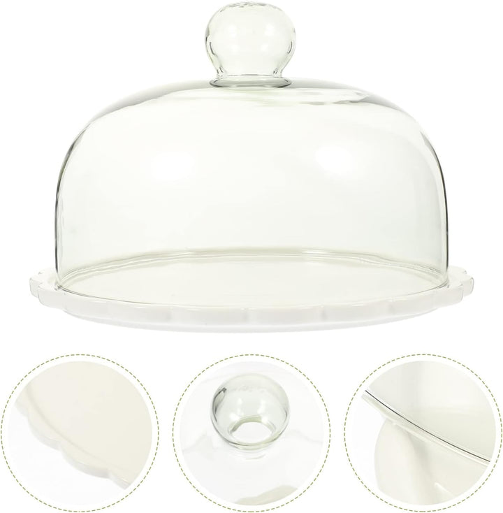 Cabilock 1 Satz Kuchenglasabdeckung Tortenteller Mit Glocke Teller Mit Haube Glas Überdachte Tortenp