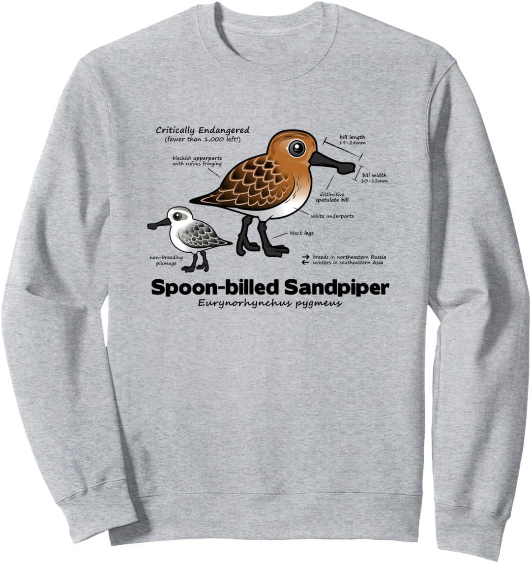 Spoon-billed Sandpiper Statistics Cartoon Löffelstrandläufer Sweatshirt