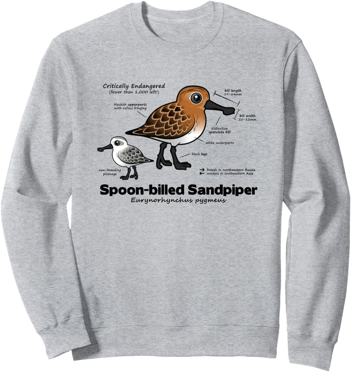 Spoon-billed Sandpiper Statistics Cartoon Löffelstrandläufer Sweatshirt