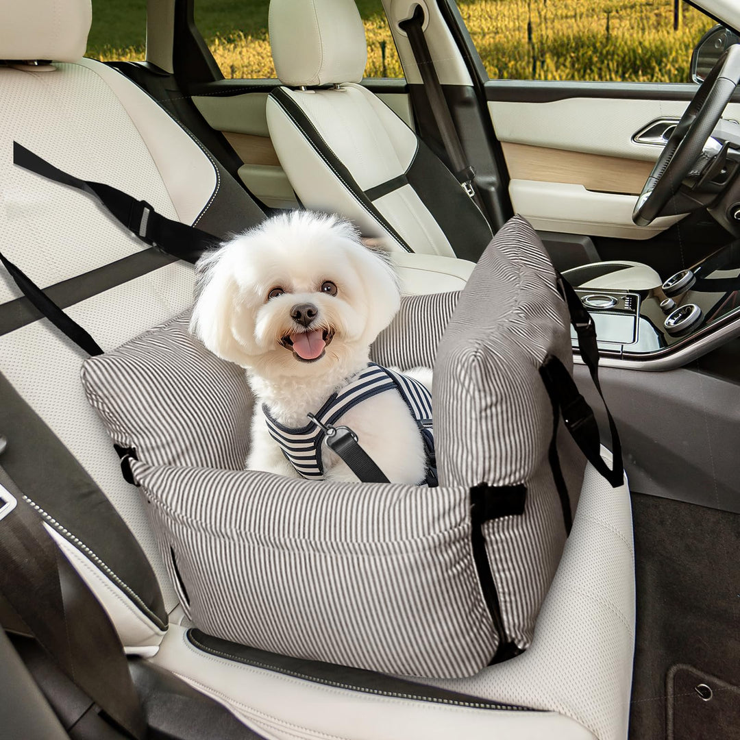 Hunde Autositz Auto Hundesitz mit Sicherheitsgurt für kleine Hunde bis 8kg, Faltbarer Hundekorb Auto