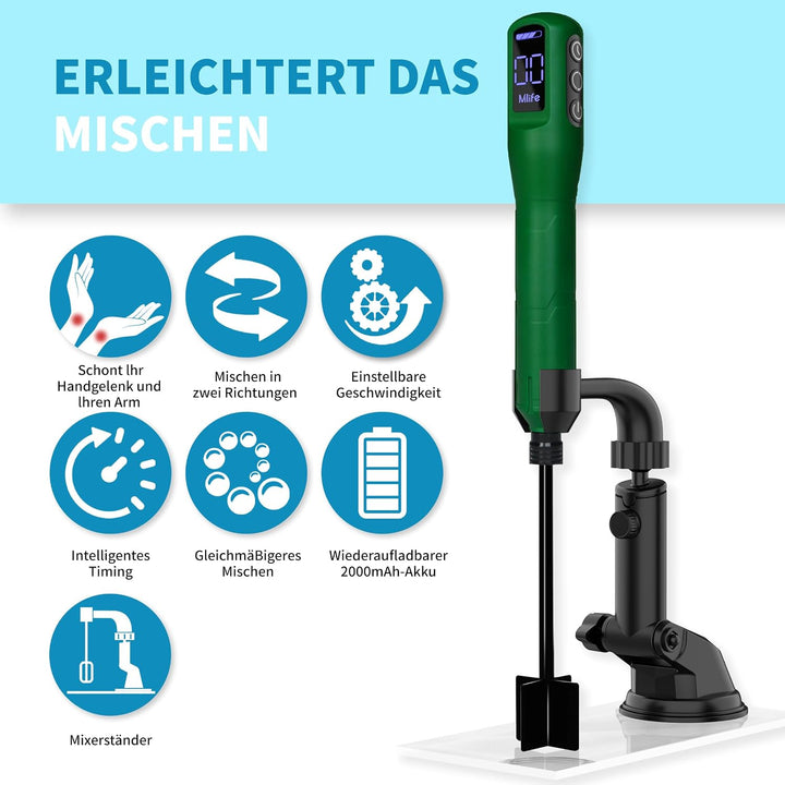 Mlife Upgraded Resin Mixer, Epoxy Resin Electric Stirrer, Paint Mixer & Timed Epoxy Resin Mixer for