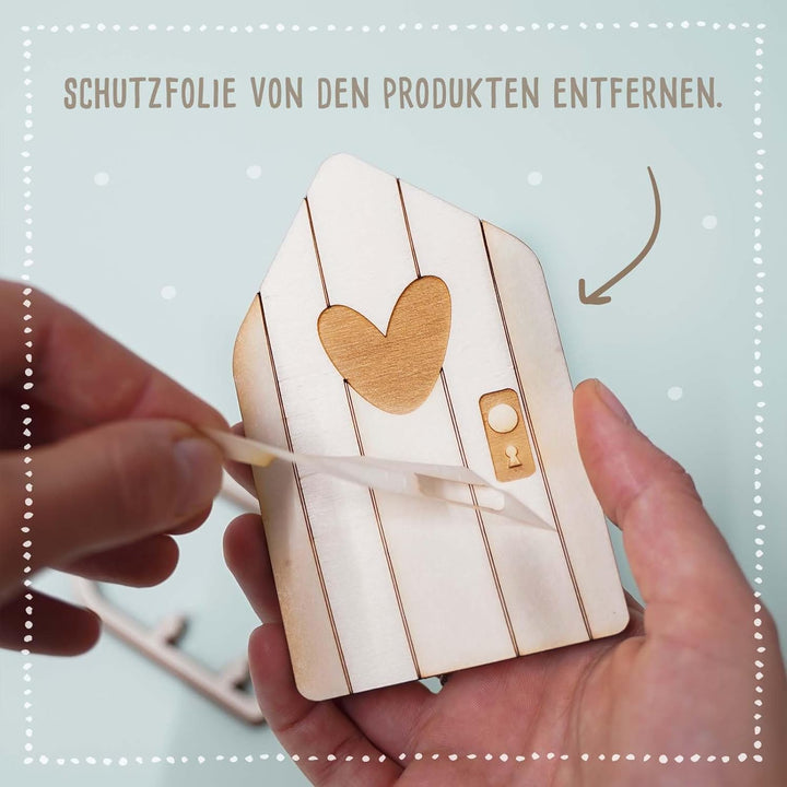Beleuchtete Wichteltür Personalisiert Mit Zubehör | LED Lichterkette | Adventskalender zu Weihnachte