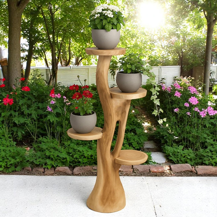 My-goodbuy24 Blumenständer Blumentreppe Blumenpodest Blumenhocker Pflanzen Blumen Deko Treppe Holz M