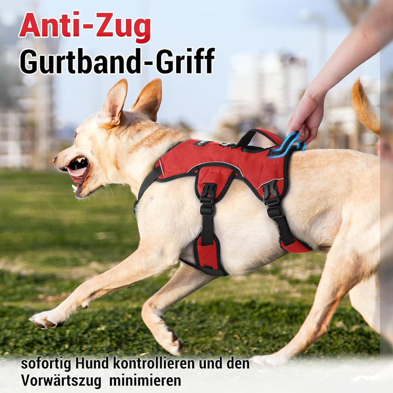 rabbitgoo Ausbruchsicheres Hundegeschirr Mittelgrosse Hunde mit Griff, Anti Zug Sicherheitsgeschirr