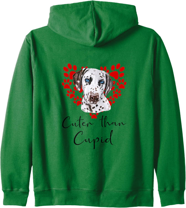Dalmatiner Cuter Than Cupid Hunde Valentinstag Kapuzenjacke