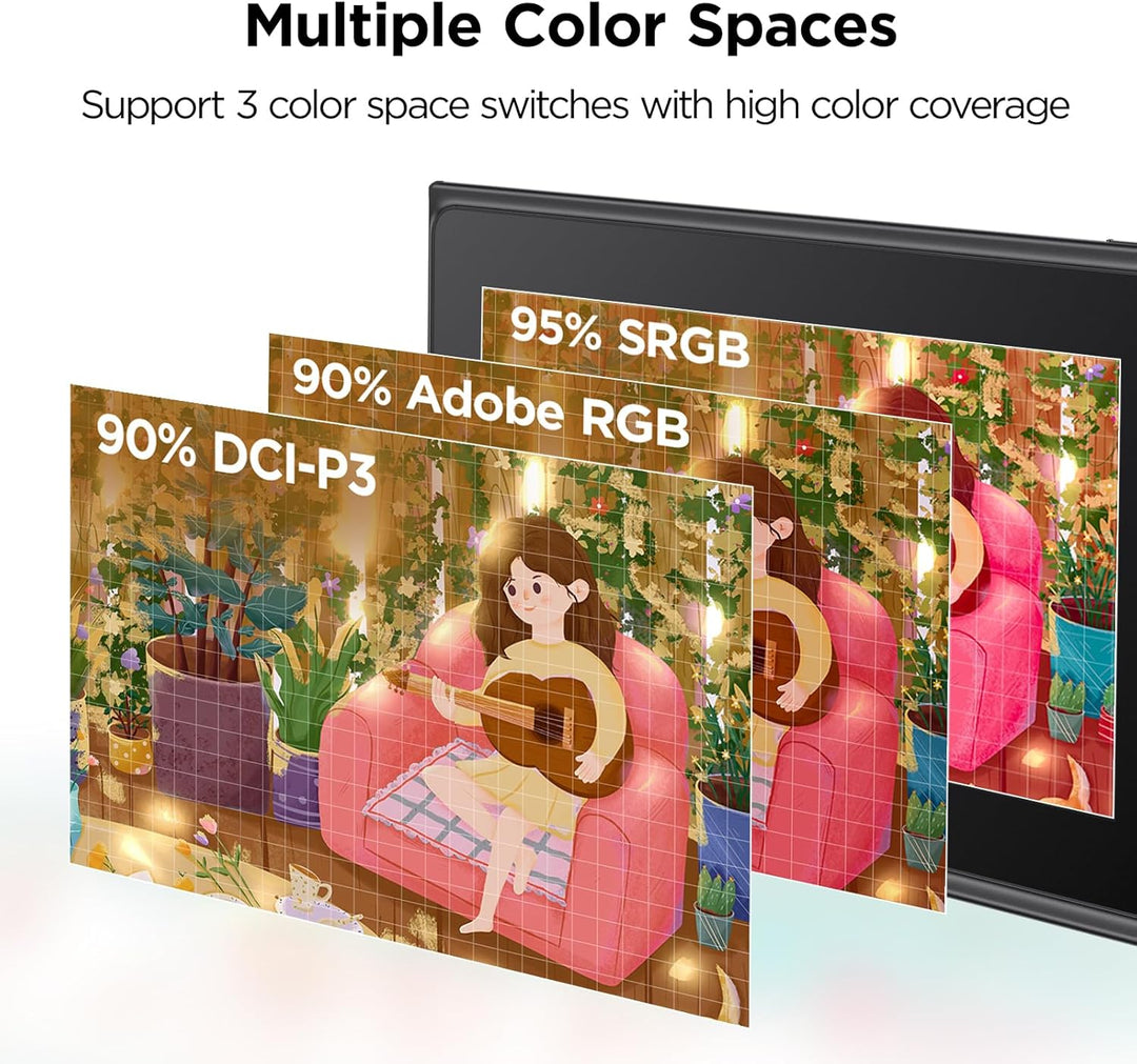 ugee UE12 11,6 Zoll Grafiktablett mit Display,Pen Display mit 124% sRGB mit 8 Shortcut-Tasten Ultra-