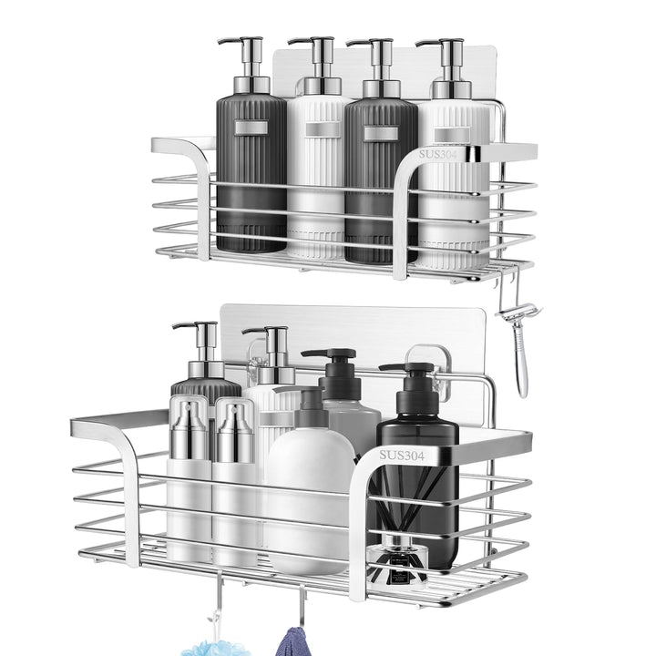 Carehabi Duschablage Ohne Bohren 2 Stück Badezimmer Organizer Duschregal Ohne Bohren Edelstahl Dusch