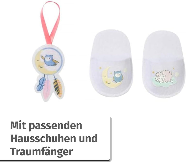 Baby Annabell Sweet Dreams Nachthemd 43cm, Puppennachthemd mit Plüschkragen, Hausschuhen und Traumfä