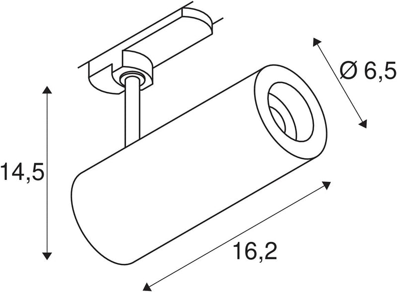 SLV 3 Phasen System Leuchte NUMINOS® DALI S / LED 3-Phasen-Strahler, Spot, Decken-Strahler, Decken-L