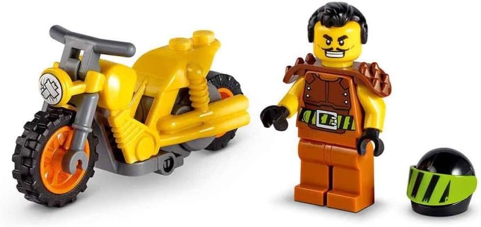 LEGO 60297 City Stuntz Power-Stuntbike, Set mit schwungradbetriebenem Motorrad und Rennfahrer-Wallop