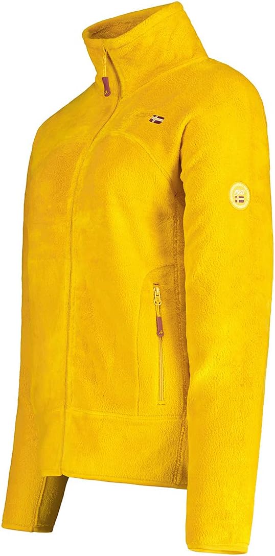 Geographical Norway Damen warme Übergangs Outdoor Fleecejacke mit Stehkragen bans production M Gelb,