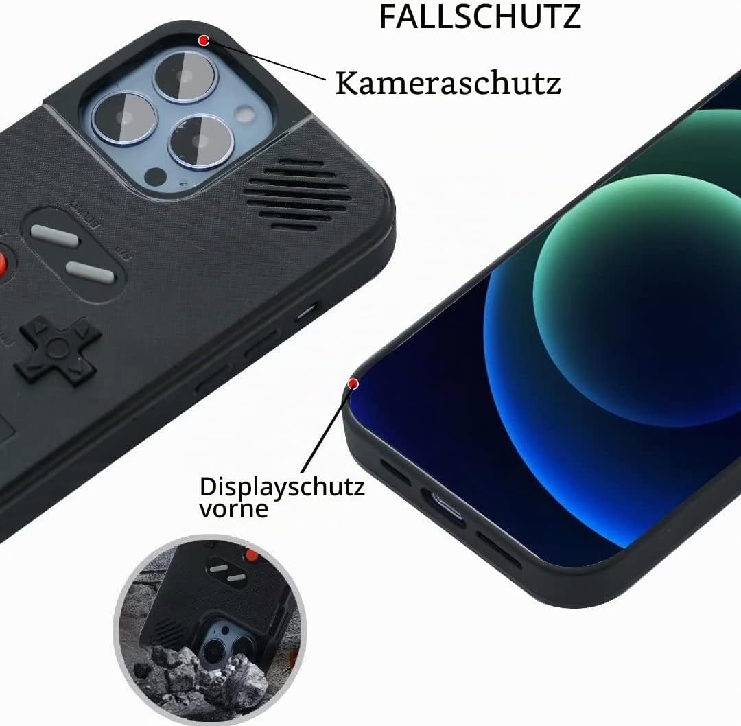 WeLohas Gameboy-Hülle für iPhone 6 Plus/6s Plus/7 Plus/8 Plus, Retro 168 Klassische Handheld-Spiele,