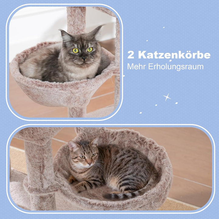 Hey-brother Kratzbaum, Katzenbaum für Grosskatze und Maine-Coon-Katzen, mehrstöckiger Stabil Katzenk