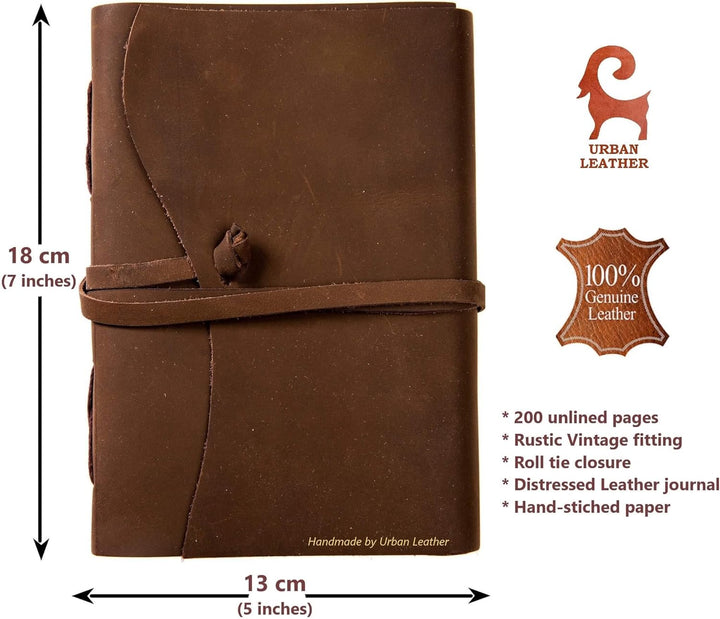 Urban Leather Journal, Drawing Sketchbook Scrapbook Notebook Daily Diary for Your Travel Stories, Ha
