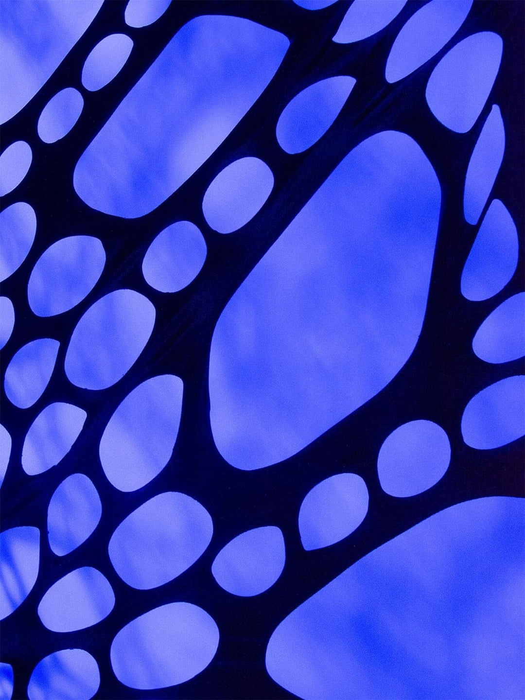 PSYWORK Schwarzlicht Segel Spandex | 3D Neon Spiderweb Black | Weiss | 3 x 3m | UV-aktiv | Leuchtend