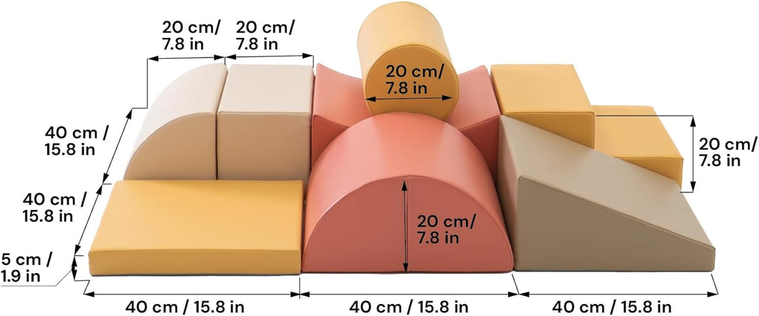IGLU SOFT PLAY XL Softbausteine Riesenbausteine Schaumstoffbausteine Grossbausteine 8 Stück Ab 12 Mo