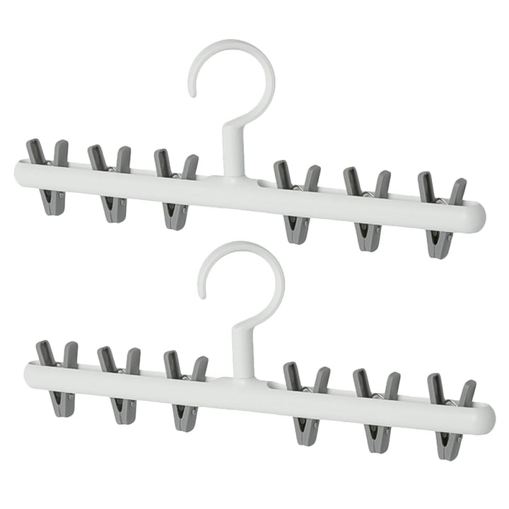 Angoily 2stücke Multifunktionaler Wäschebügel mit Clips Windgeschützt Drehbar Graues zum Trocknen vo