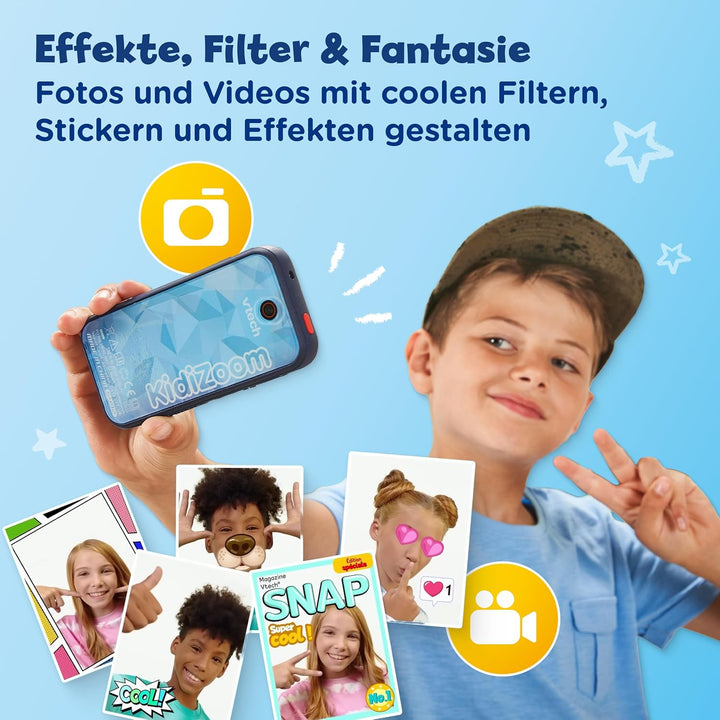 VTech KidiZoom Snap Touch – Kinderkamera im Smartphone-Format mit Touchscreen, Selfie- und Videofunk