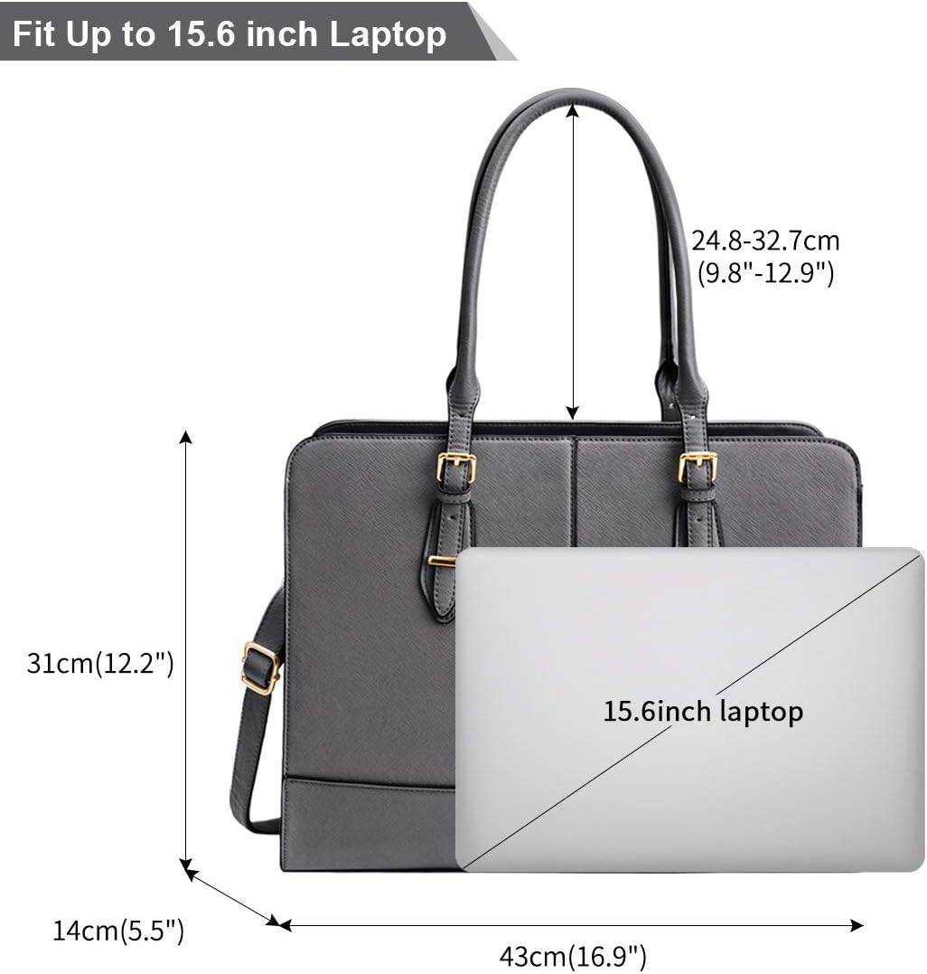 Lubardy Handtasche Damen Shopper Damen Gross Wasserdicht 15.6 Zoll Leder Laptop Tasche für Büro Arbe