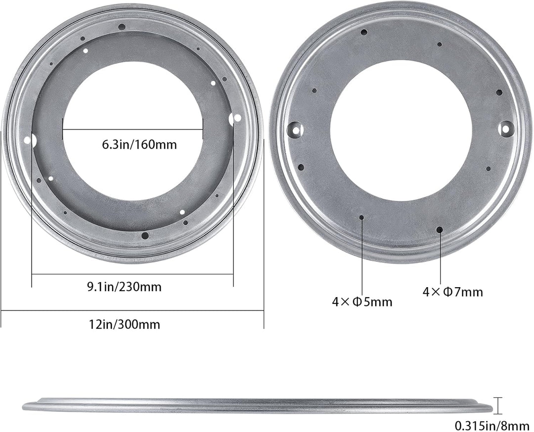 HSTECH 30,5 cm Lazy Susan, 362,9 kg drehbare Lagerplatte, robust für drehbaren Tisch, Bücherkoffer,